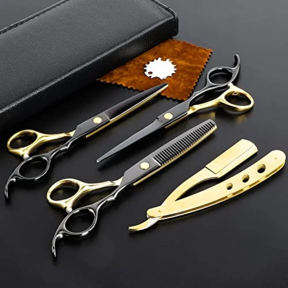 Professional Black Gold‎ Hairdressing Scissors Stainless Steel Barber Hair